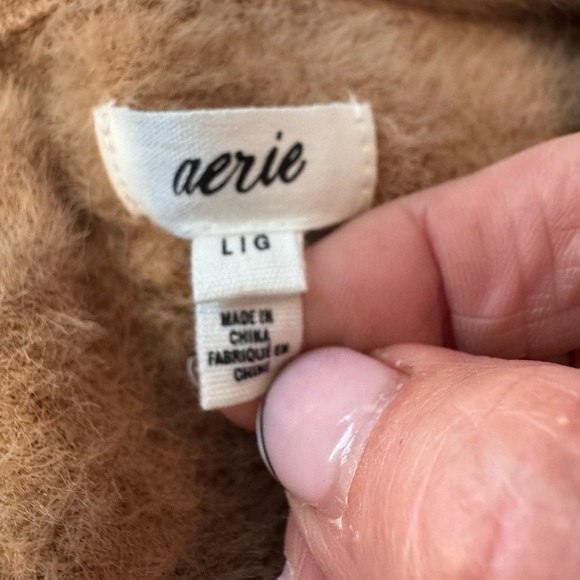 Aerie Soft Tan Oversized Crew Neck Sweater - Picture 8 of 11